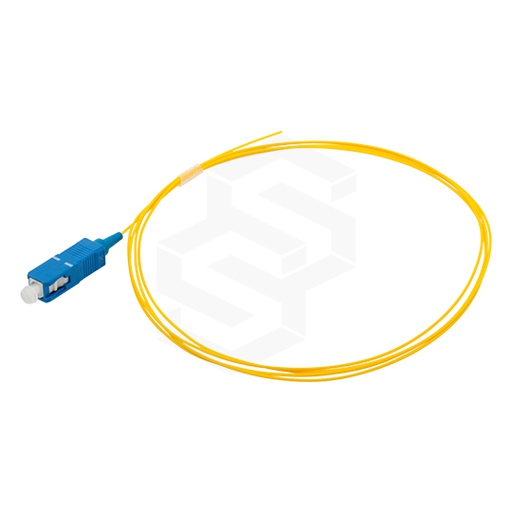 [XT-PIGSC-A2-SX-2M] Cable Pigtail fibra óptica SC/UPC, G657A2 Monomodo, 900µm, chaqueta amarilla LSZH, 2 mts