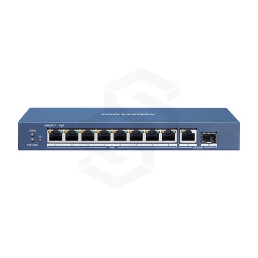 [DS-3E0510P-E/M] Switch 8 puertos poe gigabit + 1 puerto RJ45 + 1 puerto SFP