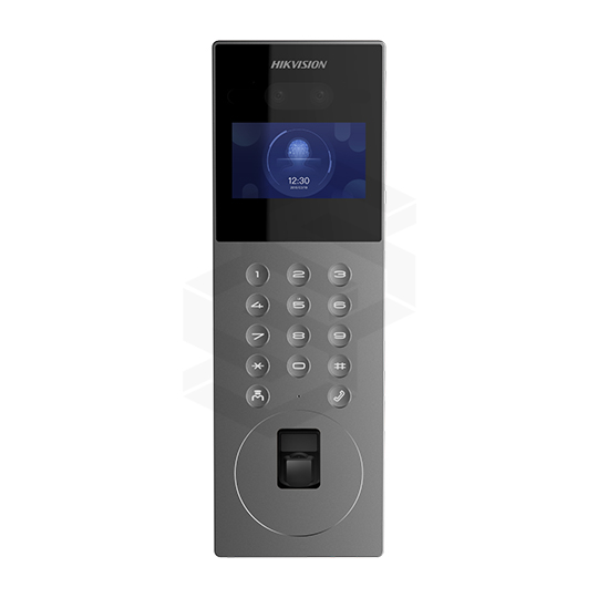 Cámara de video portero para edificios 2mp metálico con botonera y huella hikvision