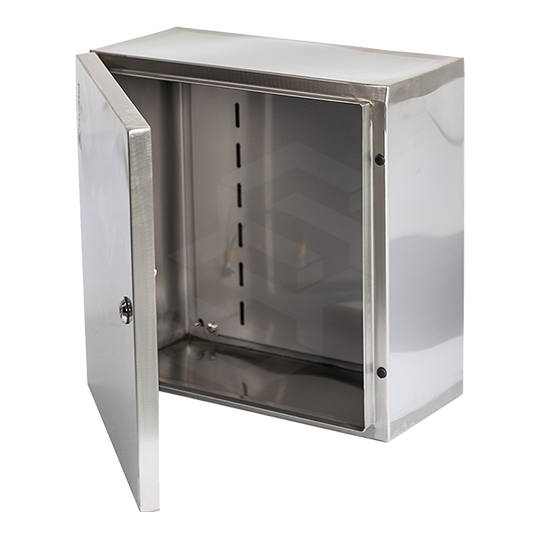 GABINETE METALICO (400x400x200) mm PARA USO EXTERIOR, IP 66 / IK 10 EN ACERO INOXIDABLE