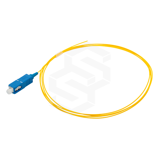 Cable Pigtail fibra óptica SC/UPC, G657A2 Monomodo, 900µm, chaqueta amarilla LSZH, 2 mts