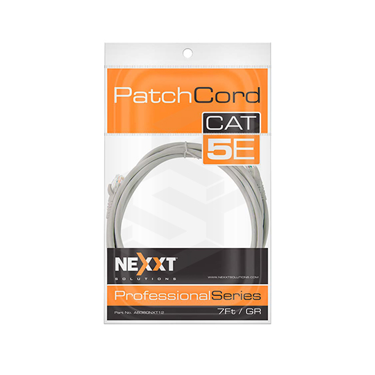 Cable Patch Cord Cat5E 7 Pies Gris
