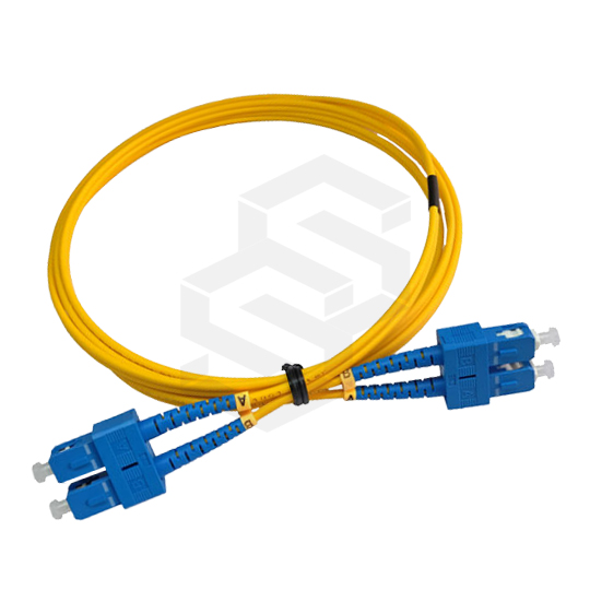 Cable patchcord fibra óptica sc/upc - sc/upc, g.652d monomodo, duplex, 2mm, chaqueta amarilla lszh, 2 mts