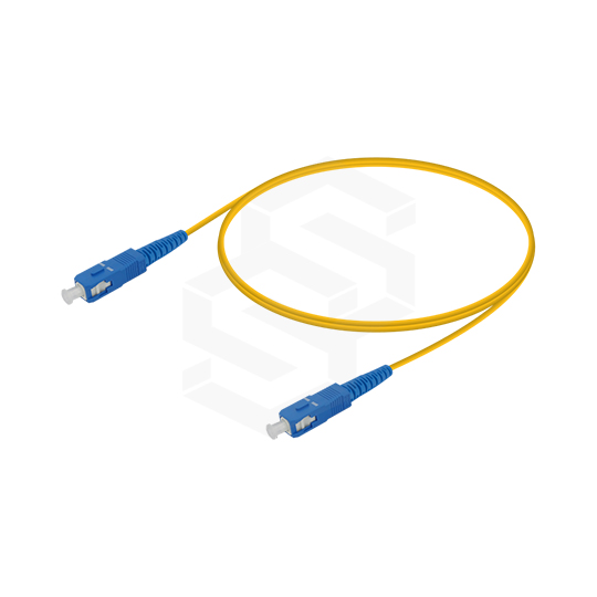 Cable patchcord fibra óptica sc/upc - sc/upc, g.652d monomodo, simplex, 2mm, chaqueta amarilla lszh, 2 mts