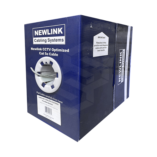 CABLE UTP CAT 5E 305 MTS CCTV 25AWG INTERIOR GRIS NEWLINK