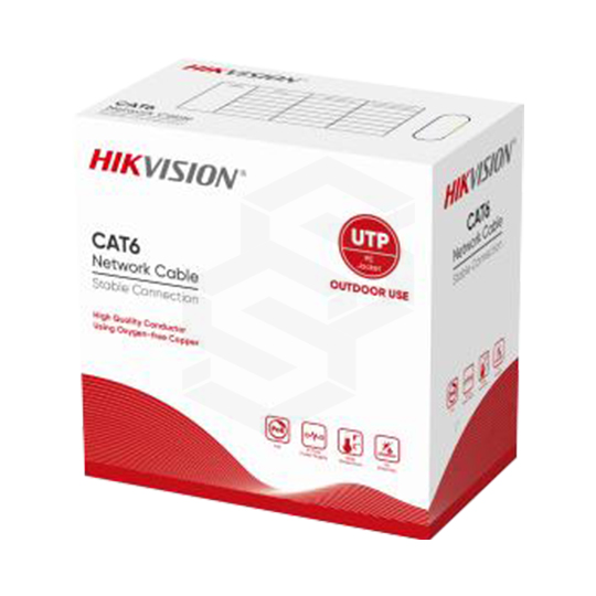 ROLLO DE CABLE UTP CAT6 305 MTS EXTERIOR NEGRO HIKVISION