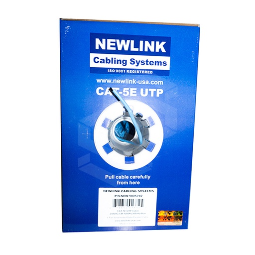[NL-UTPCAT5INTA] Cable Utp Cat 5E 305 Mts Interior Azul Newlink