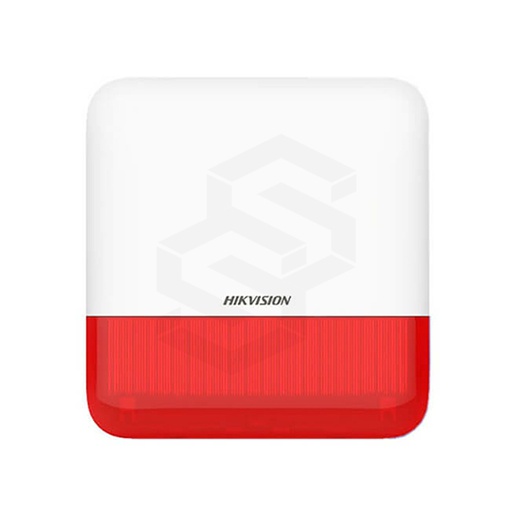 [DS-PS1-E-WB/RED] SIRENA INALAMBRICA EXTERIOR CON LUZ ROJA HIKVISION