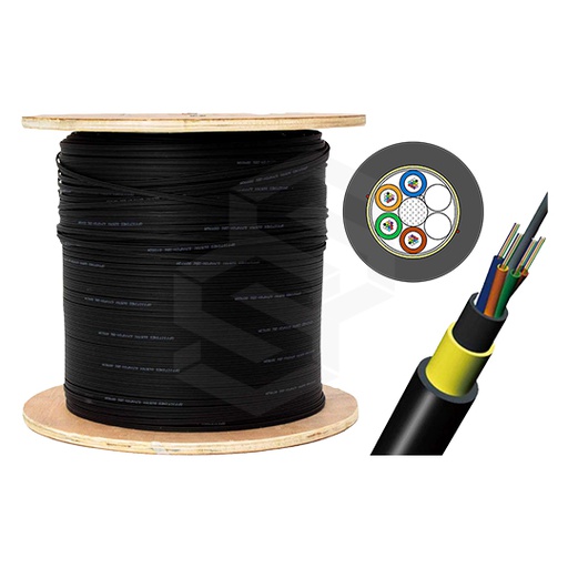 [XT-ADSS-24FO-2D-S120] CABLE DE FIBRA ÓPTICA ADSS 24 HILOS FO G652D MDPE CHAQUETA NEGRA CON PROTECCIÓN UV Y PROTECCIÓN ANTI