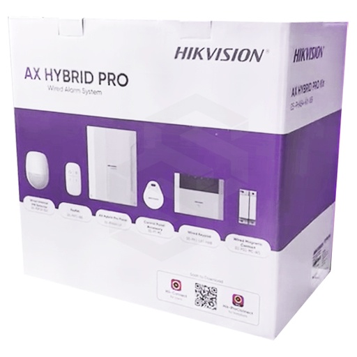 [DS-PHA64-KIT-WB] KIT DE ALARMA HIBRIDA DE 8 ZONAS EXPANSIBLE A 64