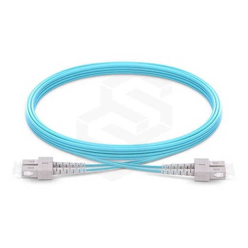 [XT-PATSC-OM3DX2MM2M] Cable patchcord fibra óptica sc/upc - sc/upc, om3 multimodo, duplex, 2mm, chaqueta lszh aqua, 2 mts