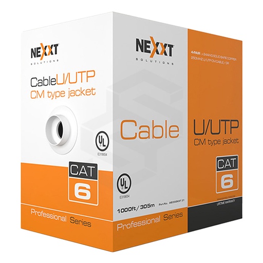 [NEXT-UTPCAT6INT-24AWG] CABLE UTP CAT 6 INTERIOR 305 MTS 24AWG