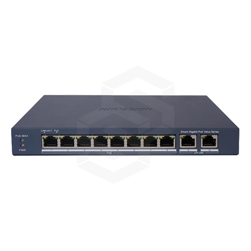 [DS-3E1510P-EI/M] SWITCH POE 8 CH 10/1001000MB + 2 10/100/1000MB 60W