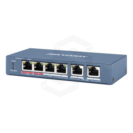 [DS-3E0106HP-E] SWITCH POE 4 CH 10/100/1000MB + 1 10/100MB 45W