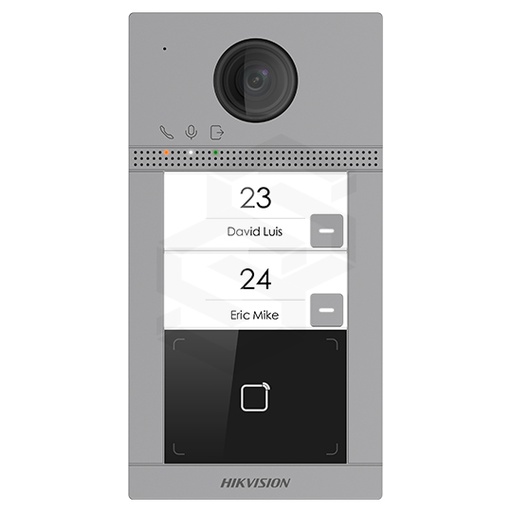 [DS-KV8213-WME1] &quot;Camara De Videoportero 2Mp Para 2 Deptos. Tcp/Ip
Cámara 2Mp, Cmos Alto Rendimiento
Función Control De Acceso
Audio Bidireccional, Micrófono Omnidireccional Y Altavoz Incorporado
Supresión De Ruido Y Cancelación De Eco
Poe, Wi-Fi
Ip65, Ik8&quot;