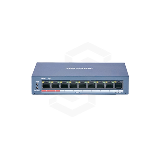 [DS-3E0109P-E/M] Switch 8 Puertos Poe 10/100Mb + 1 Puertos 10/100Mb 58 Watts Hikvision