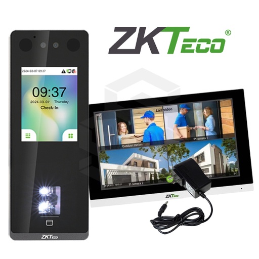 [ZK-KIT-VP] 1 ZK-SENSEFACE-3A + 1 ZK-VT07-B01-W + 1 FT-CAM